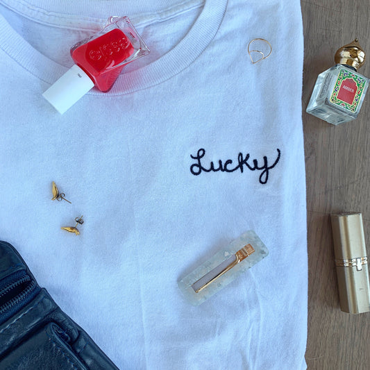 Custom Embroidered Shirt with Cursive Lettering