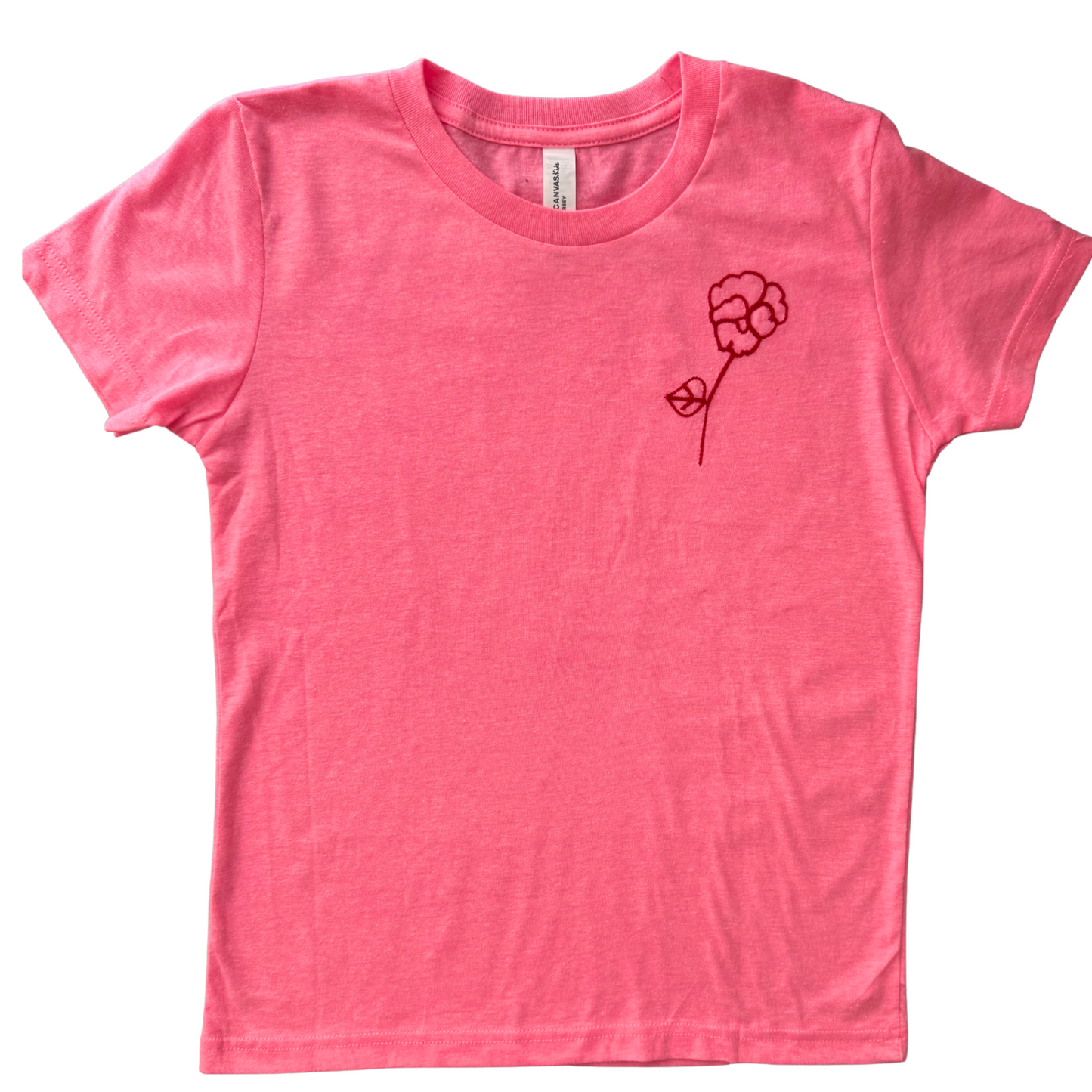 KIDS- 6/8 Hot Pink Flower Tshirt