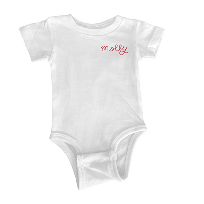 The Short Sleeve Chainstitch Baby Onesie