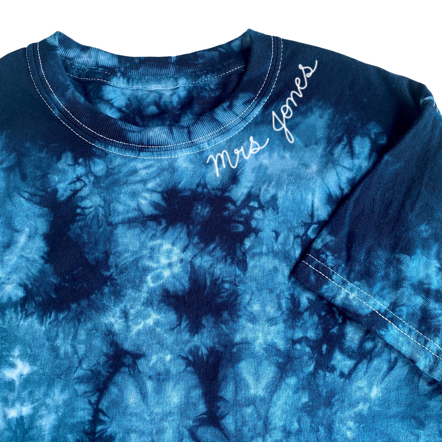 Adult Blue Acid Dye Chainstitch T-Shirt