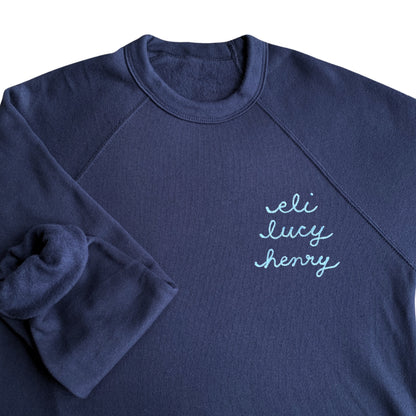 The Women's Cropped Chainstitch Sweatshirt - Navy