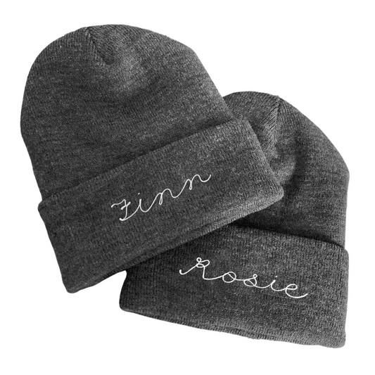 The Adult Chainstitch Beanie - Charcoal Gray