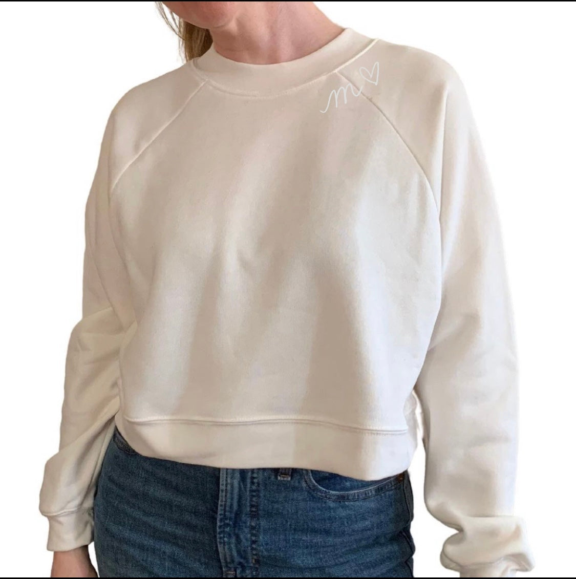 Women's Secret Message Cropped Chainstitch Sweatshirt
