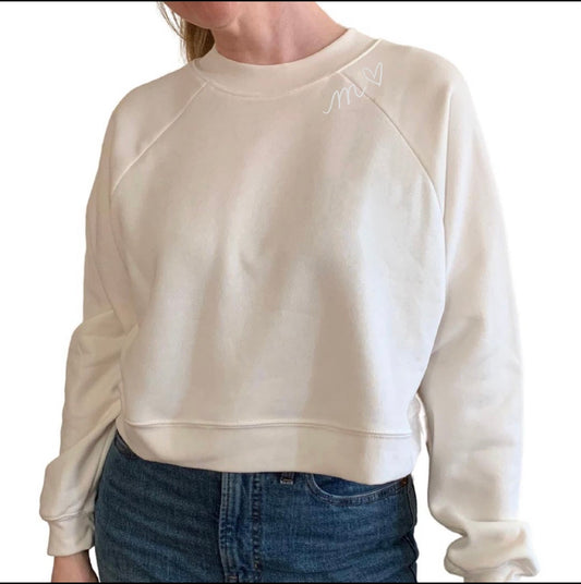 Women's Secret Message Cropped Chainstitch Sweatshirt