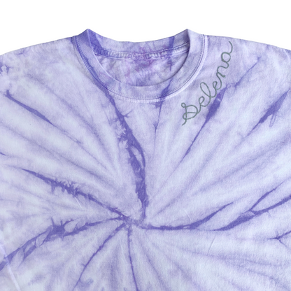 Adult Lavender Tie Dye Chainstitch T-Shirt