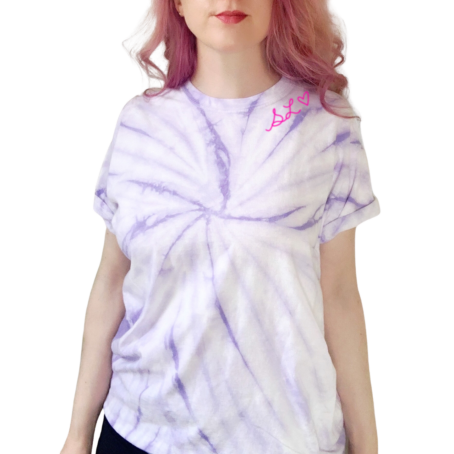 Adult Lavender Tie Dye Chainstitch T-Shirt