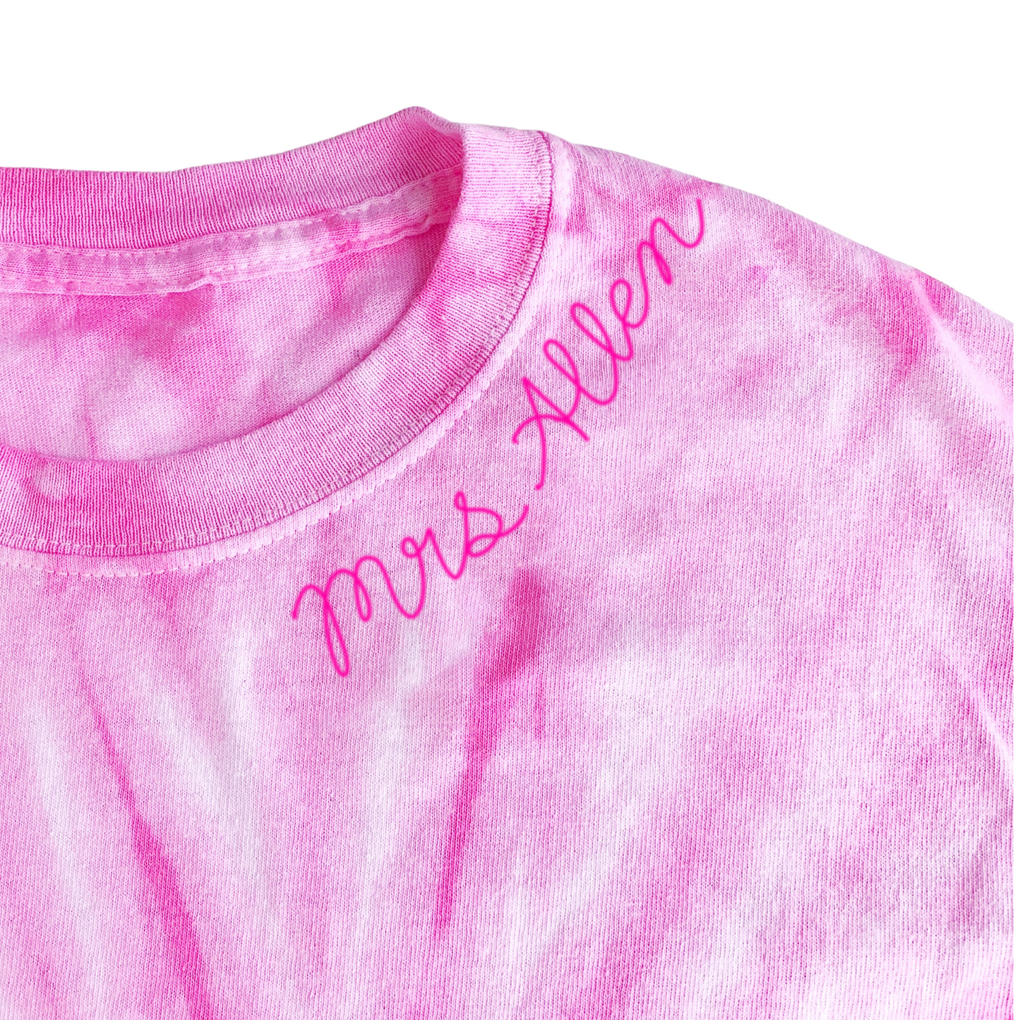 Adult Pink Tie Dye Chainstitch T-Shirt