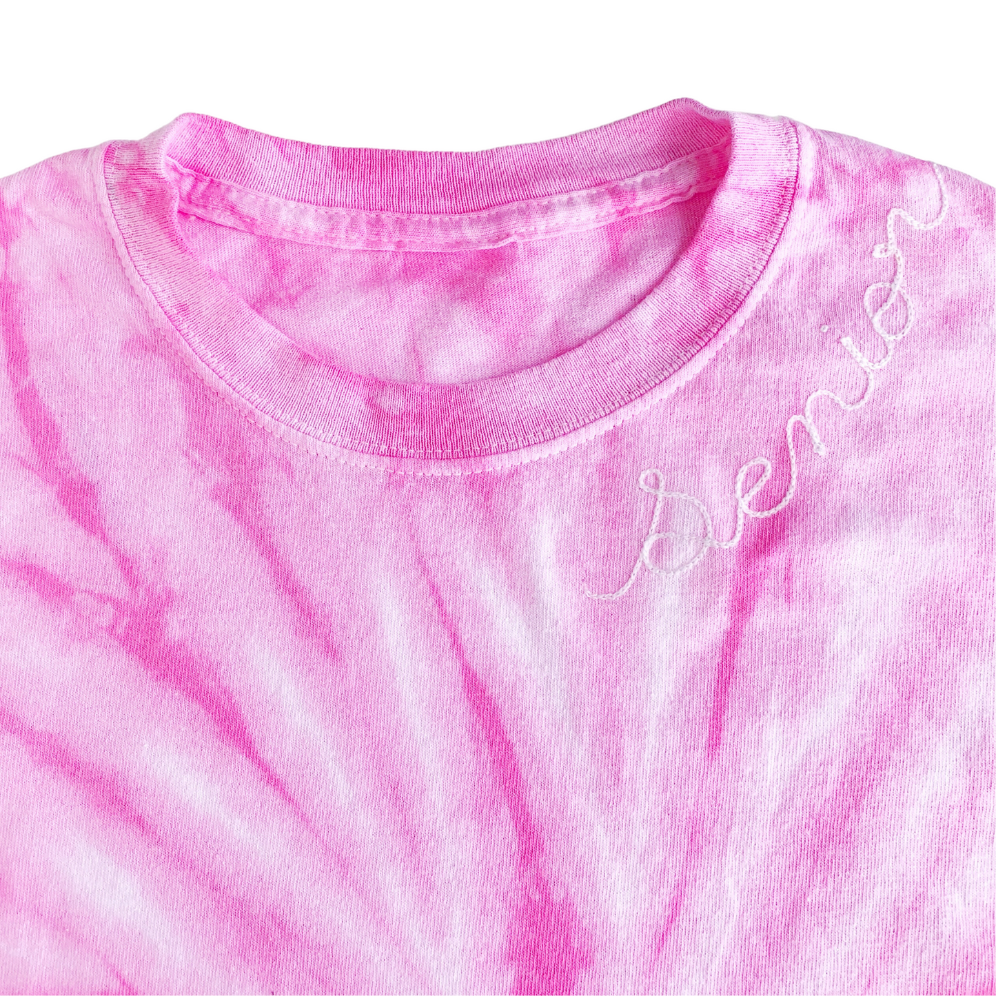 Adult Pink Tie Dye Chainstitch T-Shirt