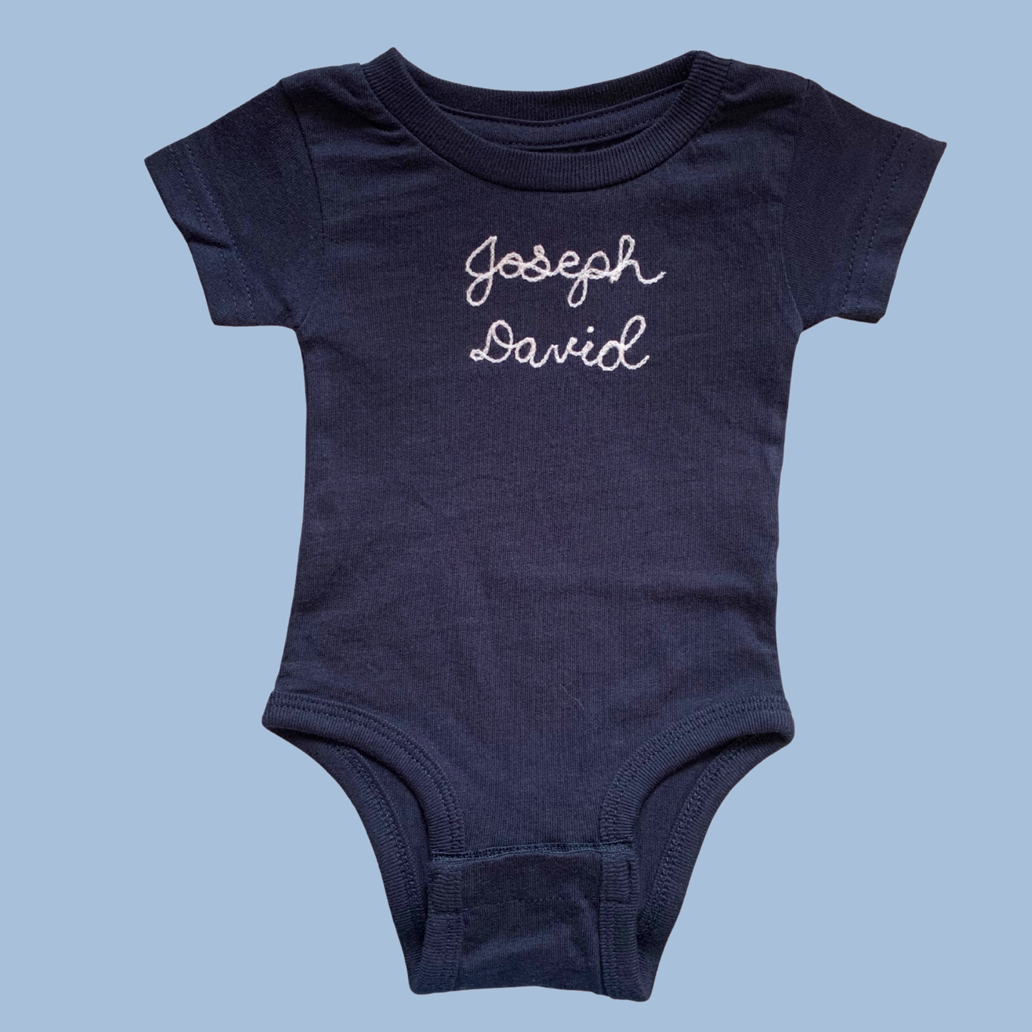 The Short Sleeve Chainstitch Baby Onesie