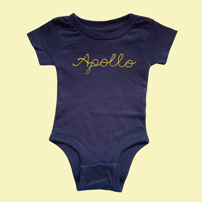 The Short Sleeve Chainstitch Baby Onesie