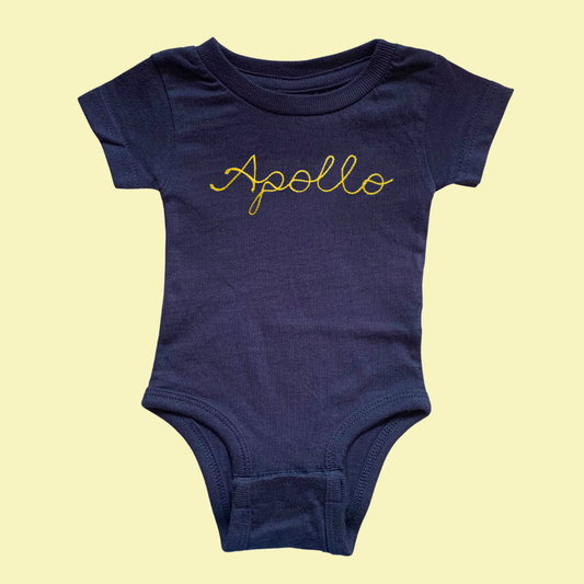 The Short Sleeve Chainstitch Baby Onesie