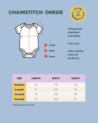 The Short Sleeve Chainstitch Baby Onesie