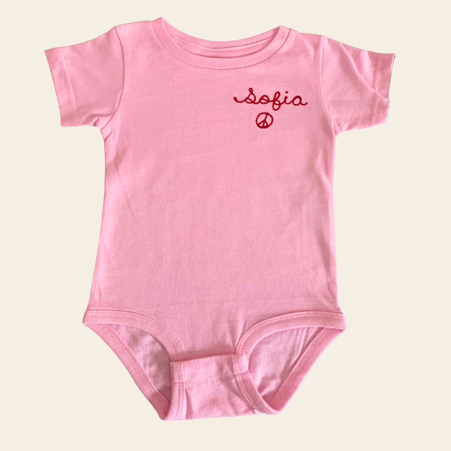 The Short Sleeve Chainstitch Baby Onesie