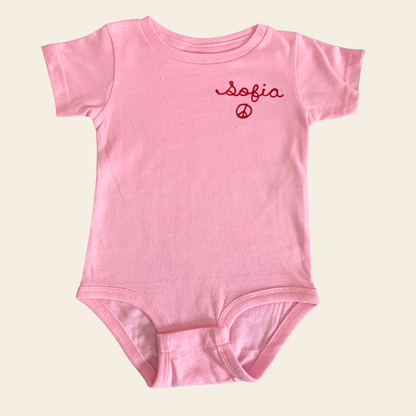 The Short Sleeve Chainstitch Baby Onesie