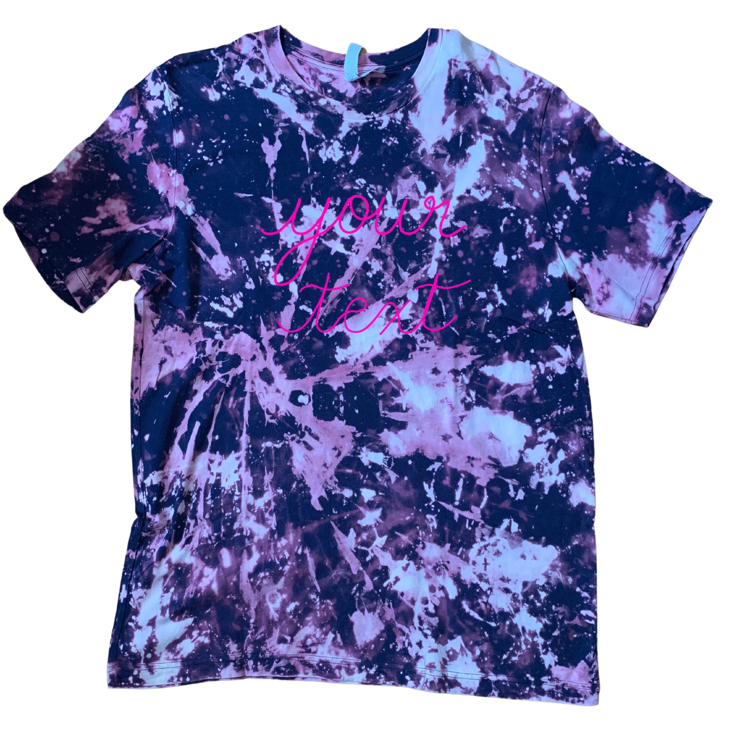 Adult Purple Speckle Bleach Dye Chainstitch T-Shirt