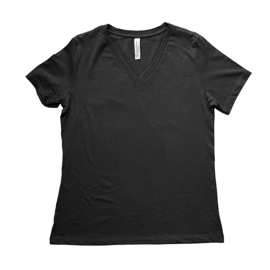 ADULT - Women's Black V Neck T-Shirt (multiple sizes)