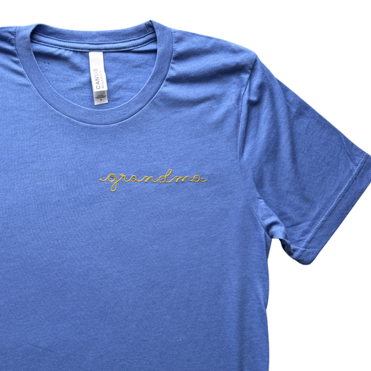 ADULT Small Vintage Blue Grandma T Shirt