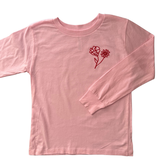 TODDLER- 5T Flower Long Sleeve Tshirt
