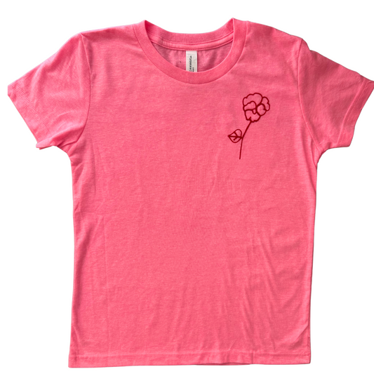 KIDS- 6/8 Hot Pink Flower Tshirt