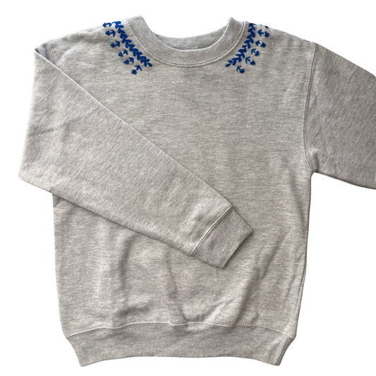 TODDLER - 5/6 Hand Embroidered Crewneck