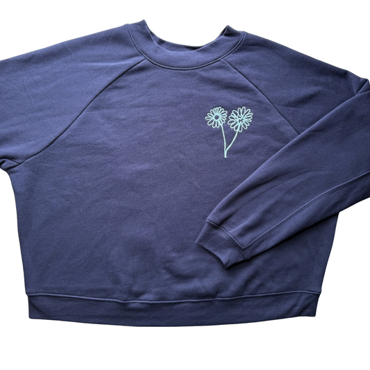 ADULT Large Navy Cropped Sweatshirt