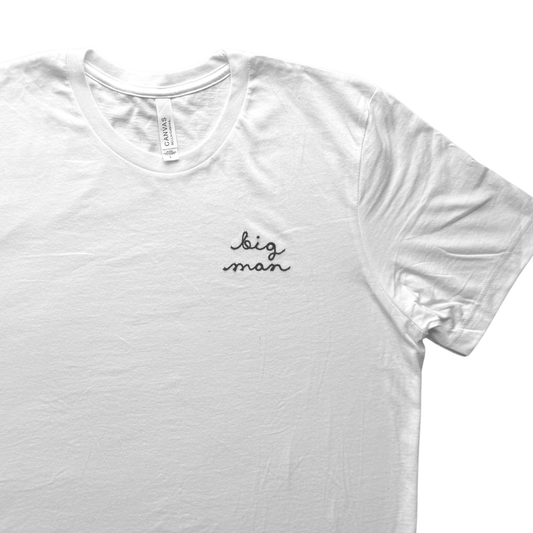 ADULT Large White Big Man T-Shirt