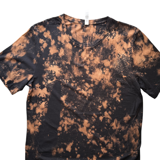 ADULT - Large Black Bleach Dye T Shirt