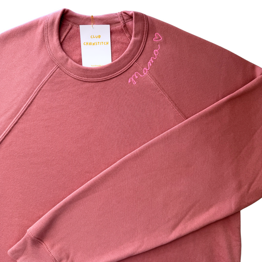 ADULT- Medium Dusty Pink Mama Sweatshirt
