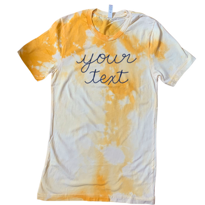 Adult Yellow Tie Dye Chainstitch T-Shirt
