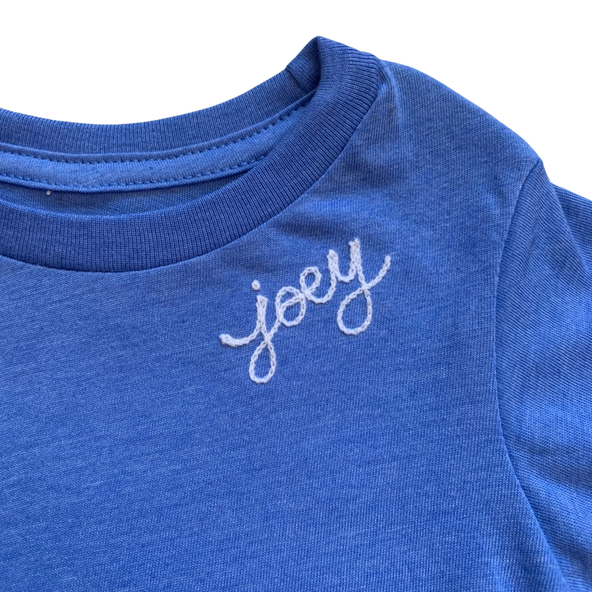 Custom Embroidered Sweatshirt Neckline Script Name. -   Custom  embroidered shirts, Chain stitch embroidery, Embroidered sweatshirts