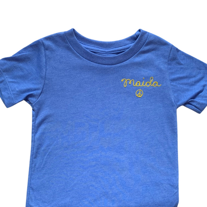 The Kids Chainstitch T-Shirt - Vintage Blue