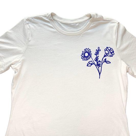 Birth Flower T-Shirt - Royal Blue