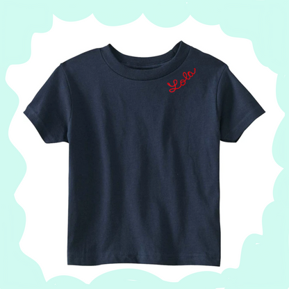 The Kids Chainstitch T-Shirt - Navy
