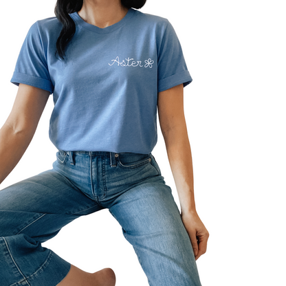 The Adult Chainstitch T-Shirt - Vintage Blue