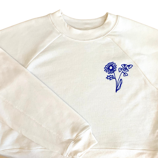 The Birth Flower Sweatshirt - Cream